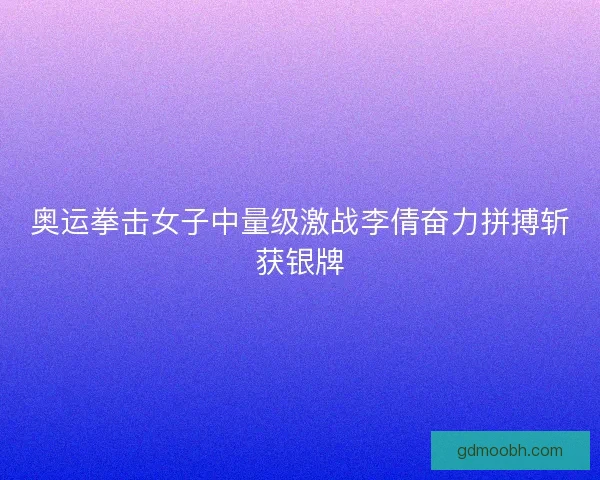 奥运拳击女子中量级激战李倩奋力拼搏斩获银牌