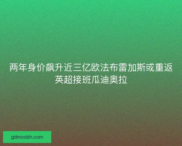 两年身价飙升近三亿欧法布雷加斯或重返英超接班瓜迪奥拉