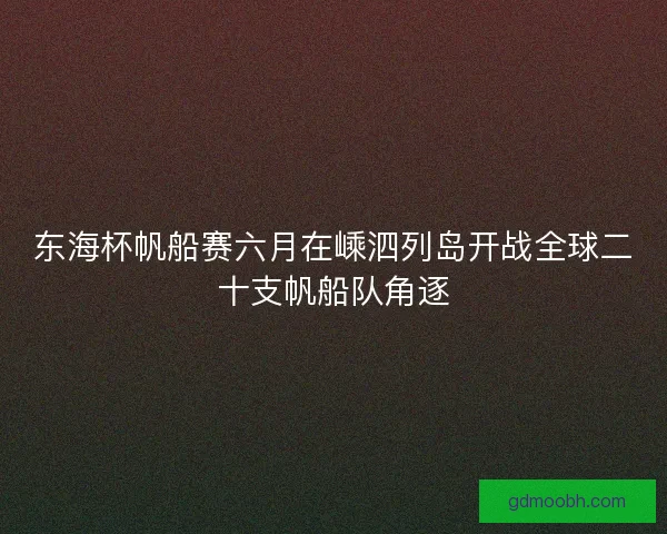 东海杯帆船赛六月在嵊泗列岛开战全球二十支帆船队角逐